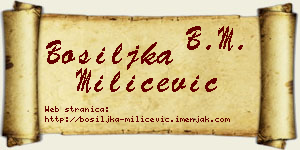 Bosiljka Milićević vizit kartica